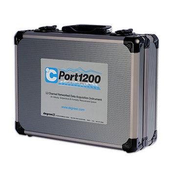 Sturdy steel carrying case for the °C Port1200 or °C Port3600 multipoint sensing instrumentation kits.